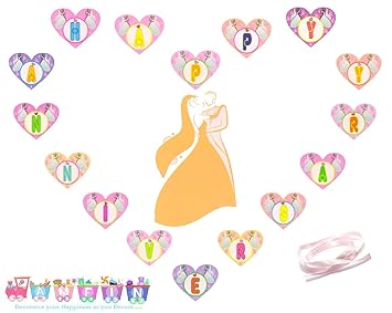Amfin Heart Shape Happy Anniversary Banner Pack Of 1 Amazon In