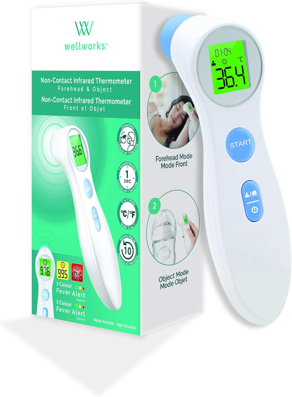 wellworks Non Contact Infrared thermometer 125 gram Home Kitchen & Dining