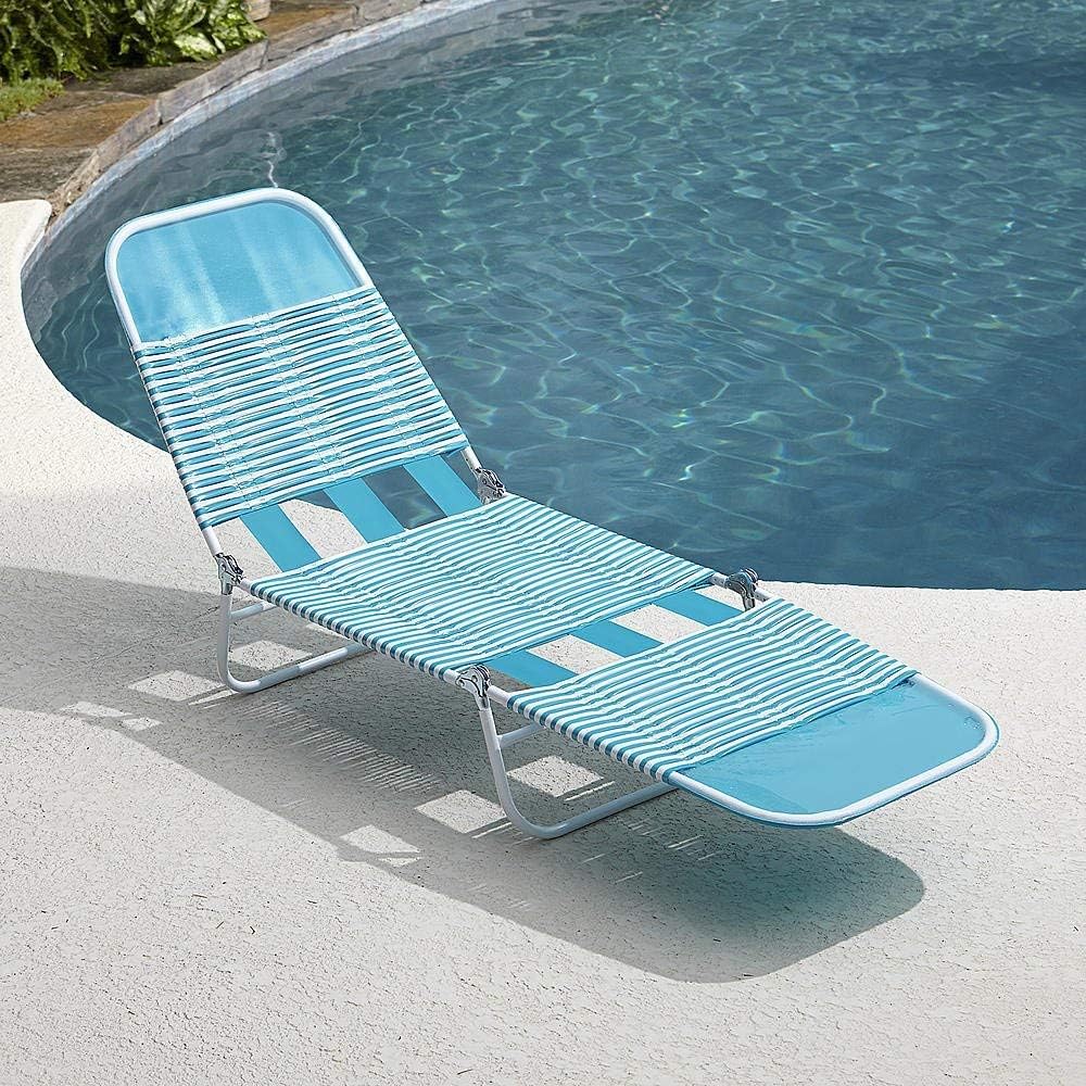 Blue Outdoor PVC Chaise Lounge. Pool, Patio, Deck, Grass Chair Chaise Lounge