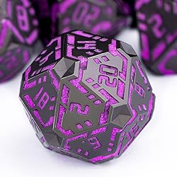 OGCOPHEN Metal DND Sci-fi Dice Set 7PCS Luminous