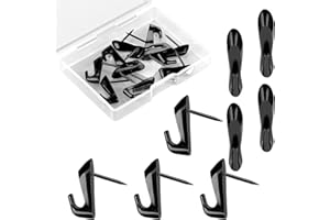 GEEHUA 10PCS Cubicle Hooks Fabric Panel Wall Hooks, Coat Clips Push Pins Metal Nails Picture Hangers Office Shelf Home Kitchen Room Board Hanging Accessories Supplies
