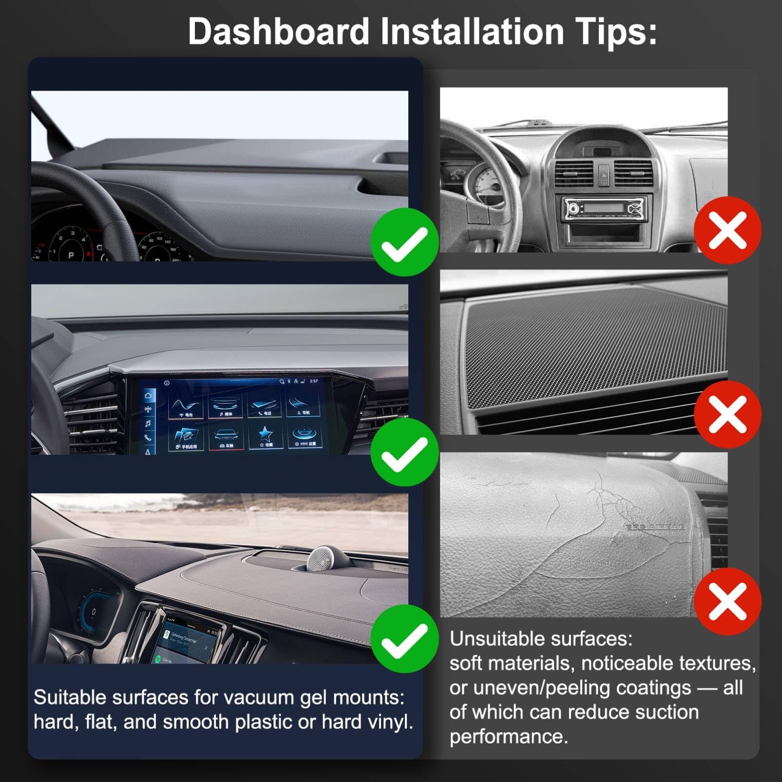 Jikasho Vacuum Magnetic Suction Phone Holder, Foldable and Retractable Hands-Free Suction Cup Phone Mount for Car/Gym/Mirror/Smooth Surface, Compatible with iPhone Android and All Smartphones (Black)