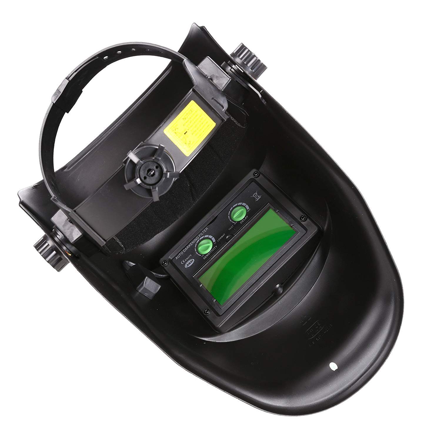 Solar Powered Welding Helmet Auto Darkening Hood with Adjustable Shade Range for Mig Tig Arc Welder Mask Blue Eagle Printing