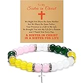 Sister Gifts from Sisters Brother Beaded Bracelet To My Sister Religious Gift for Women Bestie Faith Based Christmas Birthday Gifts for Friends Cousin Religious Present Jewelry Bracelet with Card