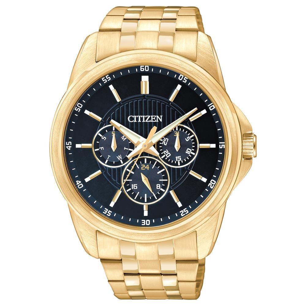Reloj Citizen de cuarzo para hombre, acero inoxidable, clásico, tono dorado (Modelo: AG8342-52L)
