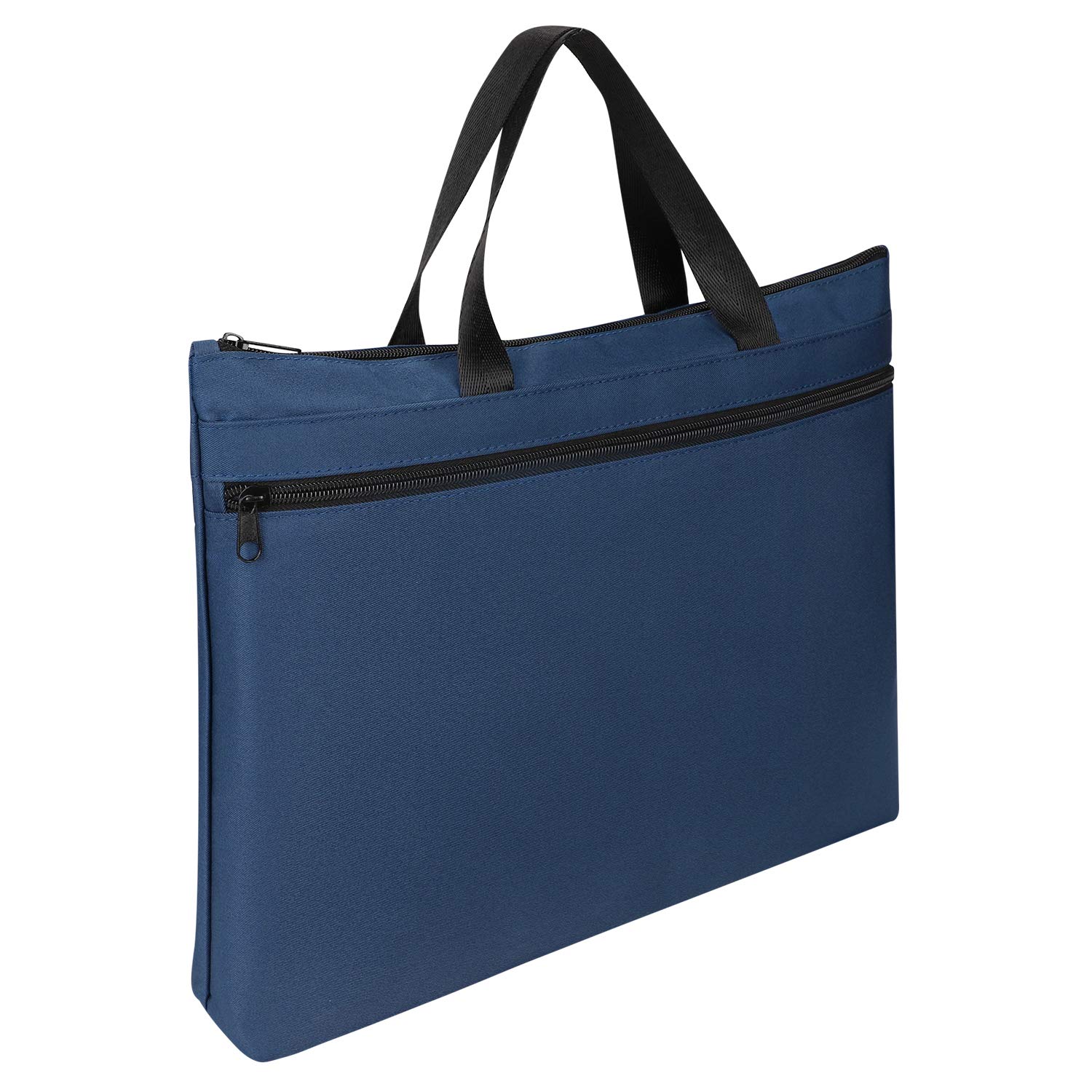 A4 File Folder Document Bag, Portable Canvas Handbag Document Organiser Bag Document Folders Briefcase Messenger Bag File Storage Bag with Handle for Women Men Business Conference Travel Document Case