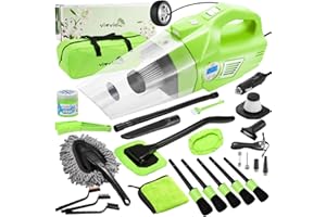 vioview Car Vacuum Detailing Kit, 8000PA 4-in-1 Handheld Vacuum Cleaner Portable with Interior Car Cleaning Kit, Car Cleaning Supplies with Detailing Brush Set, Car Accessories for Men/Women Gift