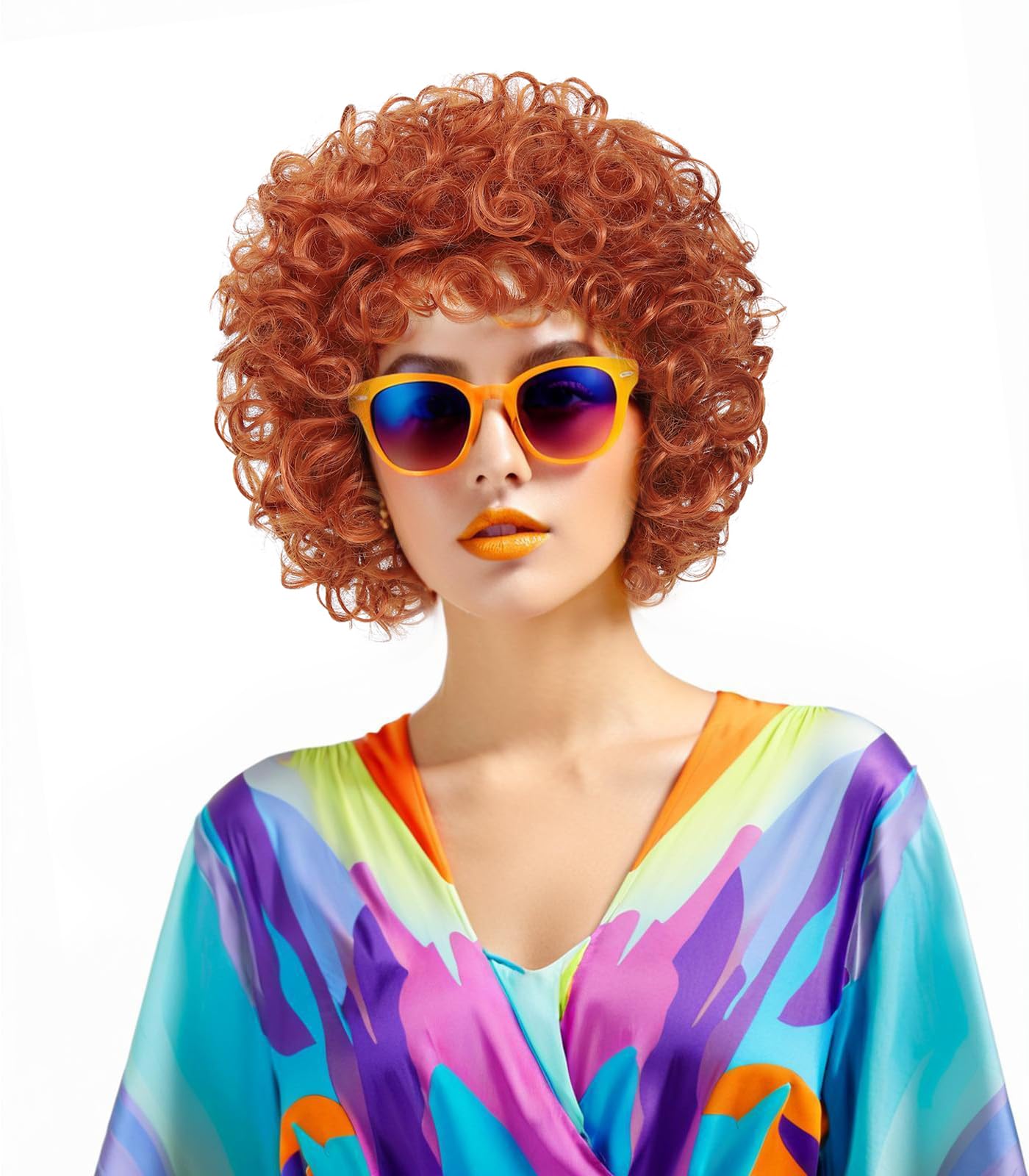 Photo 1 of Short Curly Wig for Women,Karen,Ice Spice Wig,Fun Wigs,Pelucas De Mujer (Orange)