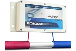 iSpring ED2000 Whole House Water Descaler, Alternative Electronic Salt-Free Hard Water Conditioner, Reduces Limescale Prevent Deposits Build-up, Different from a Water Softener