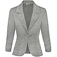 Hybrid & Company Women's Lightweight Casual Work Office Stretch Ponte Cardigan Blazer Jacket Made in USA