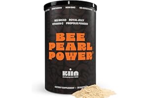Kiin Bee Bread Powder - Fermented Pollen & Honey, 100% Natural Multivitamin, Superfood for Energy, Metabolism, Sleep, Recovery, Immunity | Contains Royal Jelly and Propolis
