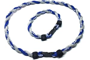 CEBUY 2 Rope Braided Tornado Titanium Sport Baseball Necklace 18" & Bracelet 7"