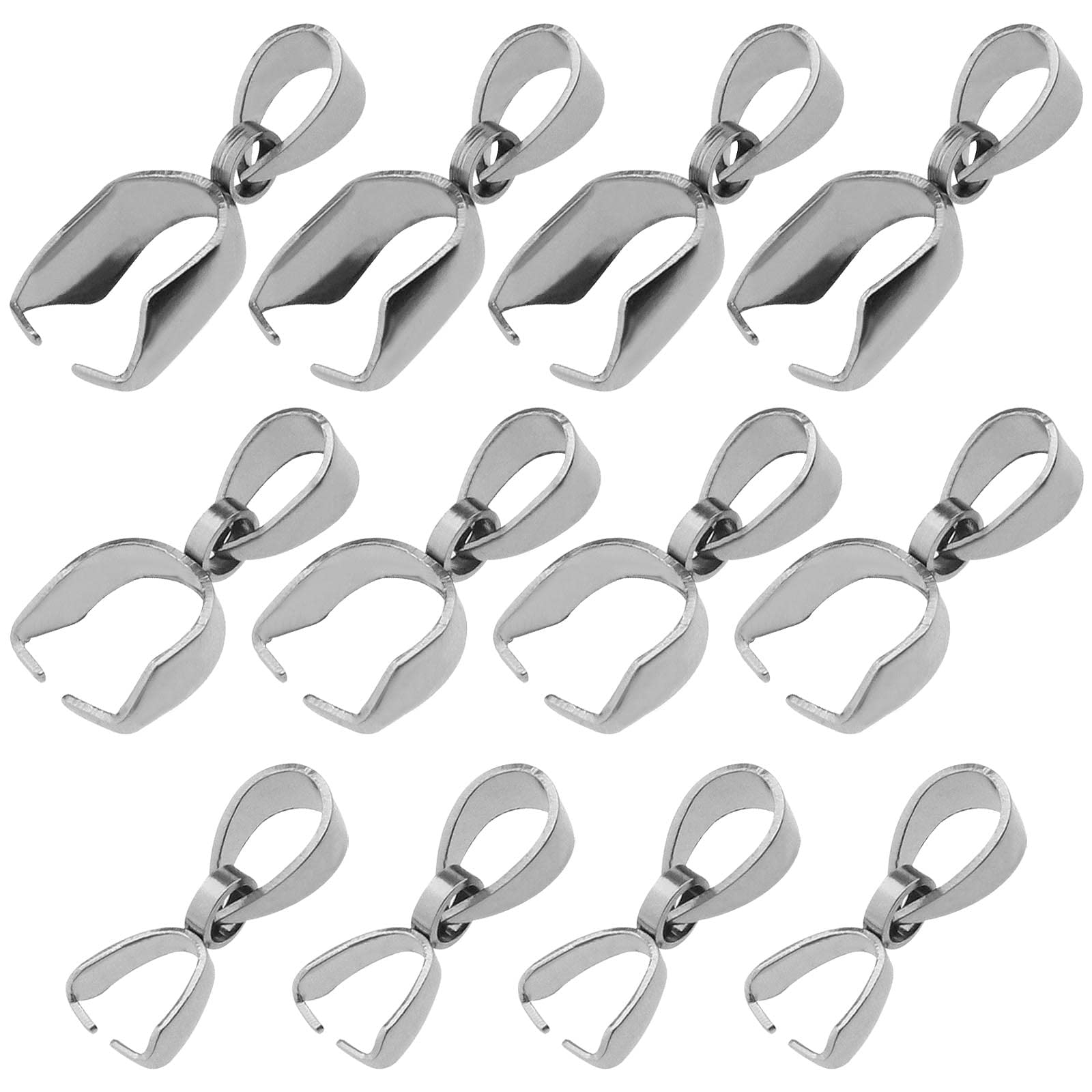 ECSiNG 60pcs Pendant Clasp Pinch Pendant Bail Connector Pinch Clasp 304 Stainless Steel for Necklace DIY Jewelry Craft Making Handmade Beading Fittings Accessories