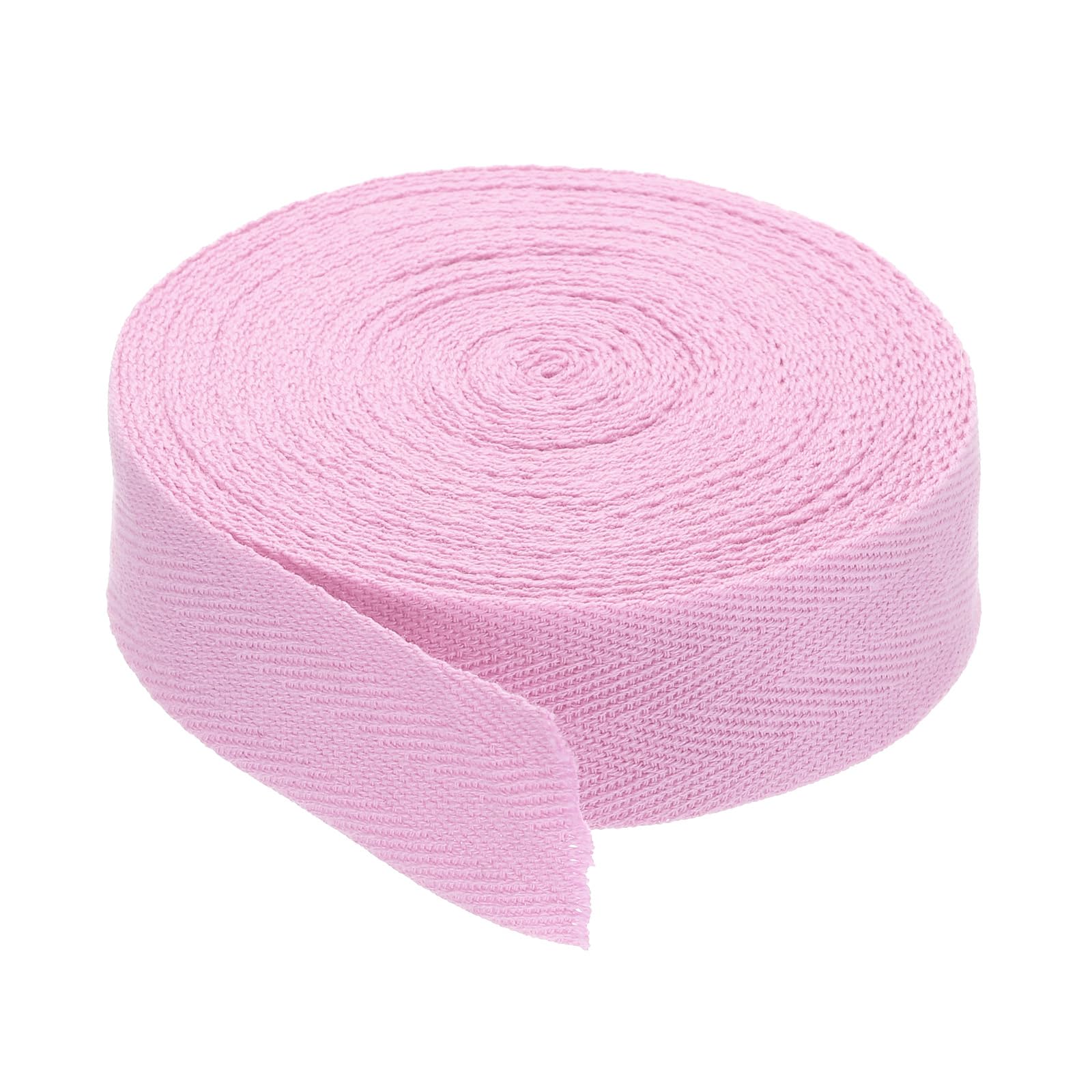 PATIKIL 1"/2.5cm Cotton Twill Tape 10 Yards Cotton Ribbon Bias Binding Tape Herringbone Webbing Trim for Sewing Gift Wrapping Craft DIY Light Pink
