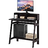 Furinno Simplistic A Frame Computer Desk, Dark Walnut | with Monitor Stand, A Frame Computer Desk, Office Desk, for Home Office, Bedroom, Study Room, Dorm