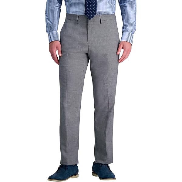 Perry Ellis Men's Slim Fit Flat Front Stretch Dobby Pants