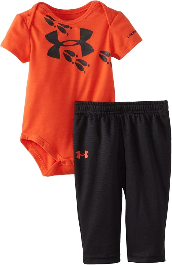 Amazon.com: Under Armour Baby-Boys Newborn Track Bodysuit Set, Orange ...