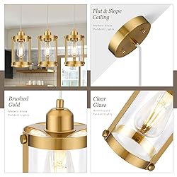 Osimir Brushed Gold Pendant Lights Kitchen Island 3