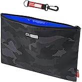 Rough Enough Important Document Organizer Safe File Folder Holder Storage with Waterproof Cordura Black Camo Name Tag Record for Office Travel