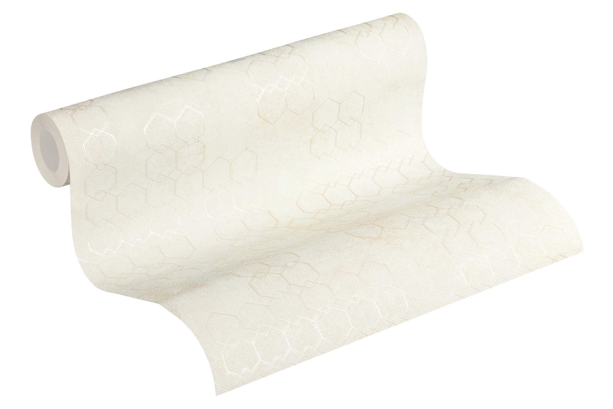 Luxury Wallpaper Urban Grace New Walls A.S. Création Non-Woven Wallpaper 10.05 m x 0.53 m Creme Grey White Made in Germany 374241 37424-1