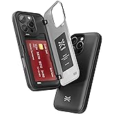 TORU CX Hybrid for iPhone 16 Pro Wallet Case | Dual Layer Slim Protective Hard Cover with Hidden 2-Credit Card Slot Holder - Black