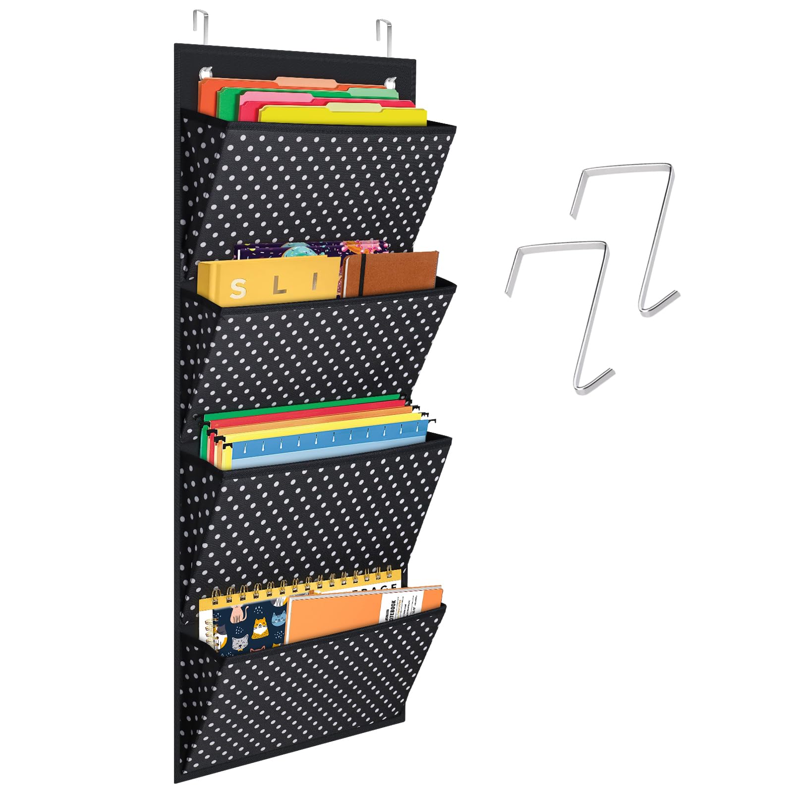 Godery Over the Door Hanging Office Storage, Fabric Cascading Wall Organizer, Wall Mount Office Supplies Storage Organizer for School, Classroom, Home, Closet