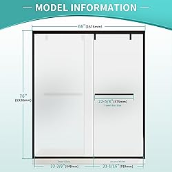 62–66" W x 76" H Double Sliding Frosted Shower