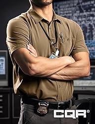 CQR Men's Short Sleeve Tactical Shirts, UPF