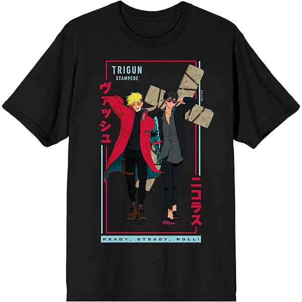 Trigun Stampede VASH On Rectangle Block Crew Neck Short Sleeve