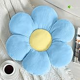 Vdoioe Flower Pillow, Blue Throw Pillows Cute Daisy Decorative Pillow Cushion Seating Home Decorative for Bed, Sofa, Couch