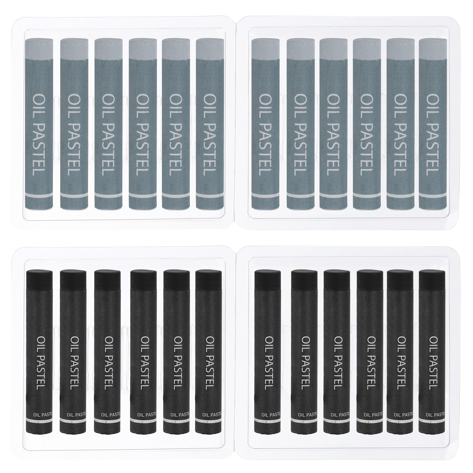 PATIKIL Black, Gray Oil Pastels, 24Pcs Soft Oil Crayons Creamy Pastels Stick Art Supplies for Art Painting Drawing Blending Graffiti for Artists Beginners