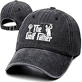 The Golf Father Funny Retro Washed Cotton Baseball Cap, Adjustable Lightweight and Breathable Unisex Outdoor Golfer Sport Sun Hat, Birthday Gifts for Men Dad Grandpa Husband Golf Lovers and Fans