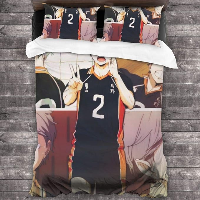 Amazon.com: KKAIYA Bedding Duvet Cover 3 Piece Set Haikyuu ...