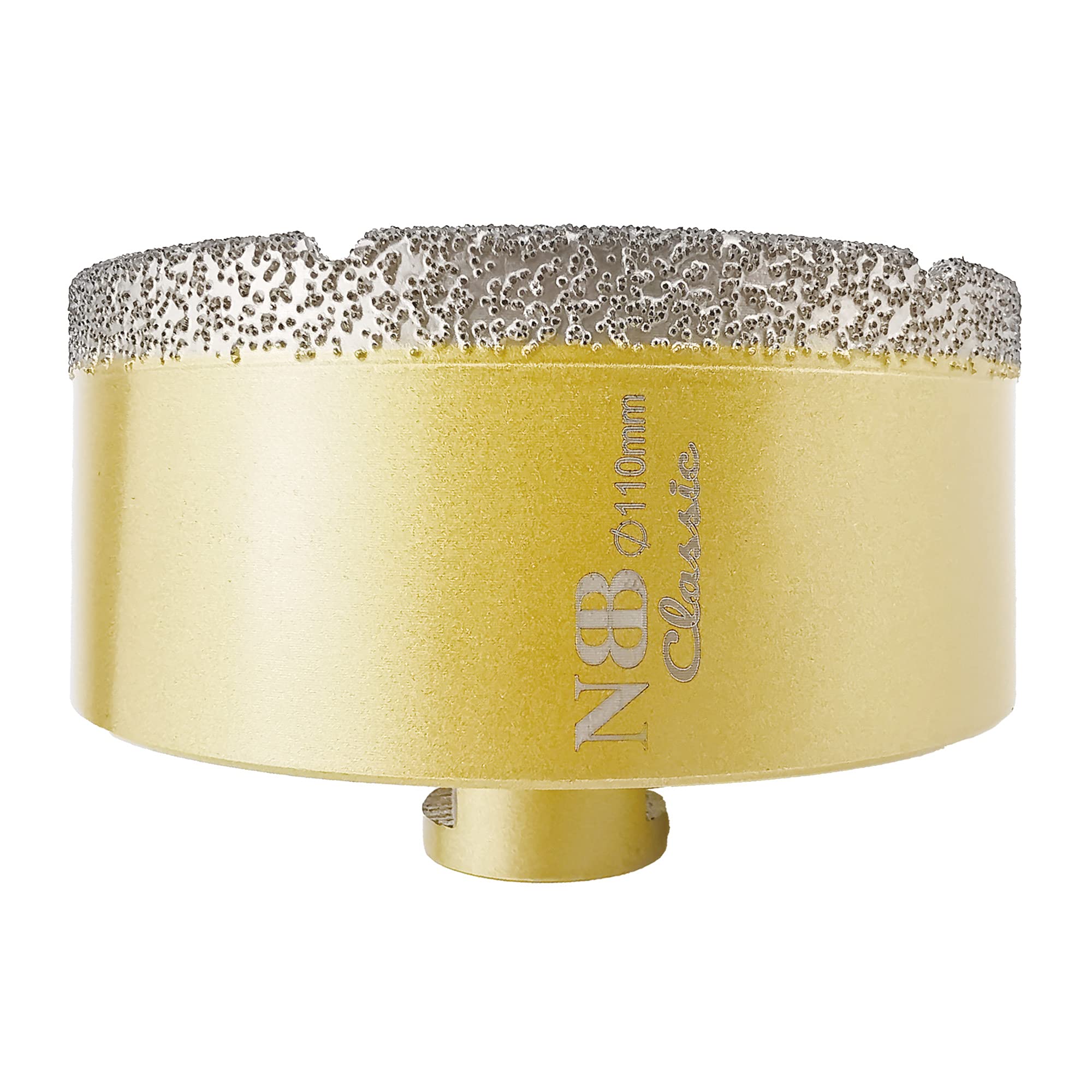 NBB vacuum brazed diamond hole saw with M14, Classic Golden type, diamond drill bit for dry or wet drilling professionally on hard porcelain, ceramic, tile, granite,marble,for angle grinder(1, 110mm) — image 1