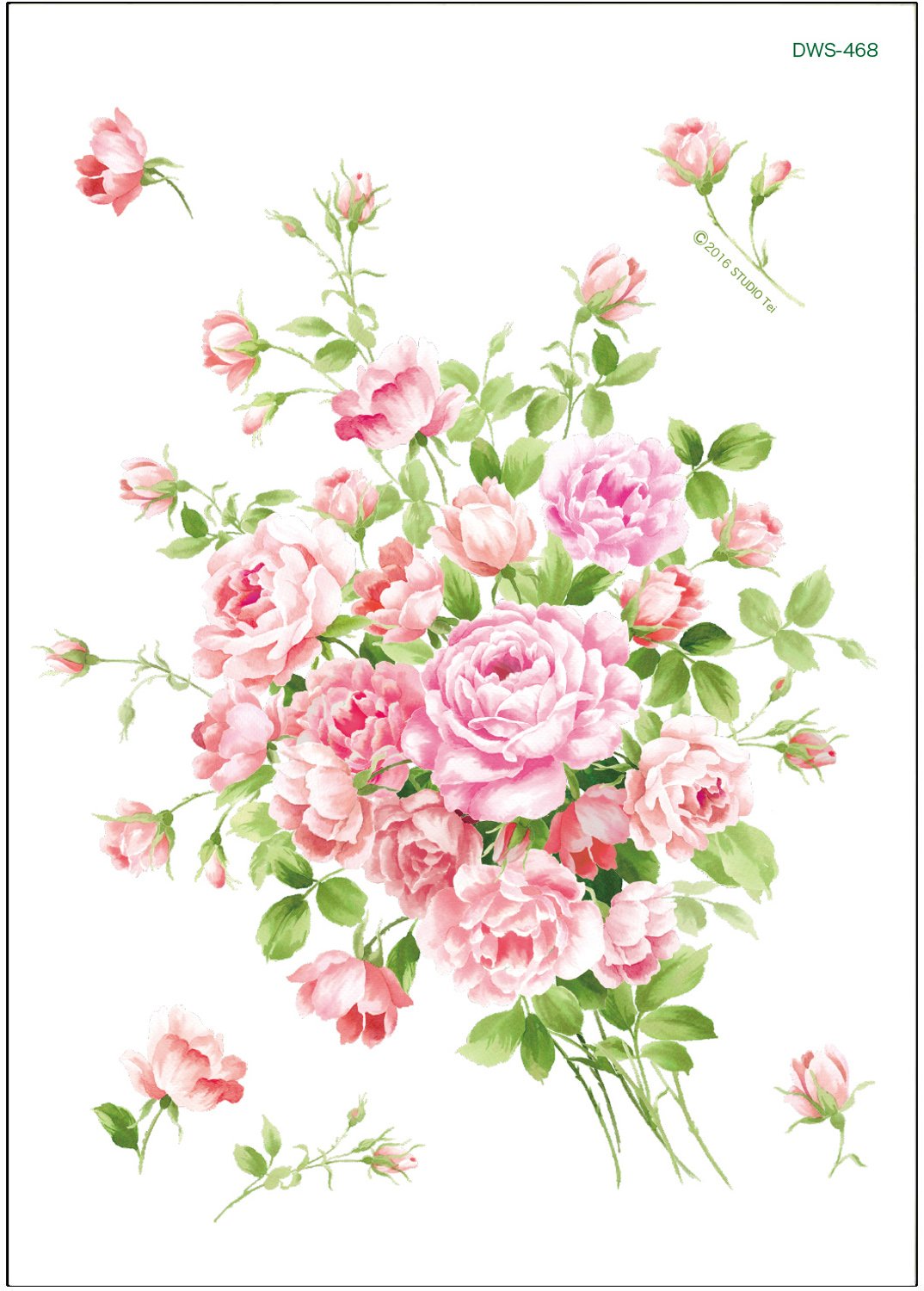 サンコーマーク工業 ハウスジーダ ウォールステッカー 消臭抗菌 ブライダルピンクのバラのブーケ DWS-468商品画像