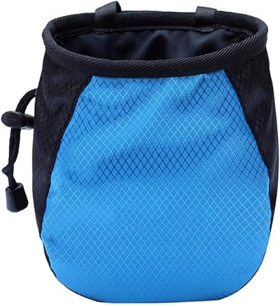 FUZVOL Climbing Chalk Bag Blue Bucket With Belt Adjustable Pocket Drawstring