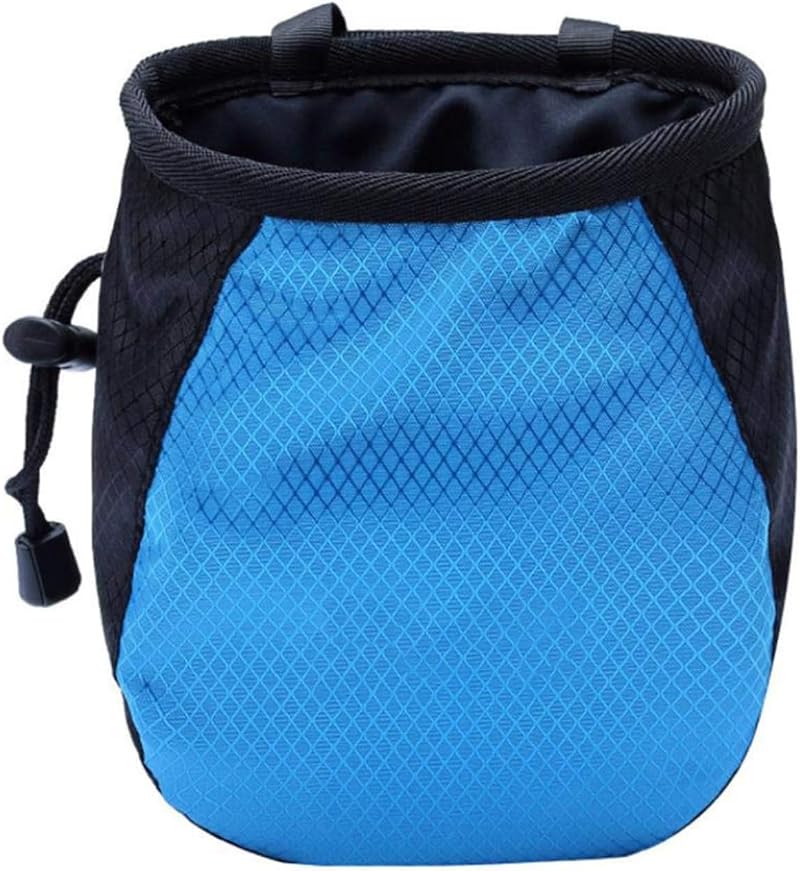 FUZVOL Climbing Chalk Bag Blue Bucket With Belt Adjustable Pocket Drawstring