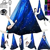 HiChrote Sensory Swing for Kids Holds up to 300lbs Indoor & Outdoor Therapy Cuddle Swing with Hammock Hooks Hanger Kit for Calming, Effect for Autism, ADHD or SPD. (Space Blue)