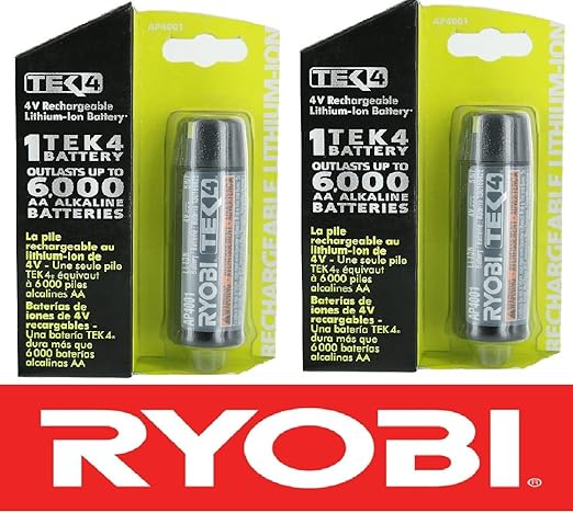 (2) New Ryobi 4 Volt Compact Lithium-Ion Tek4 Battery Pack Batteries Ap4001 - - Amazon.com