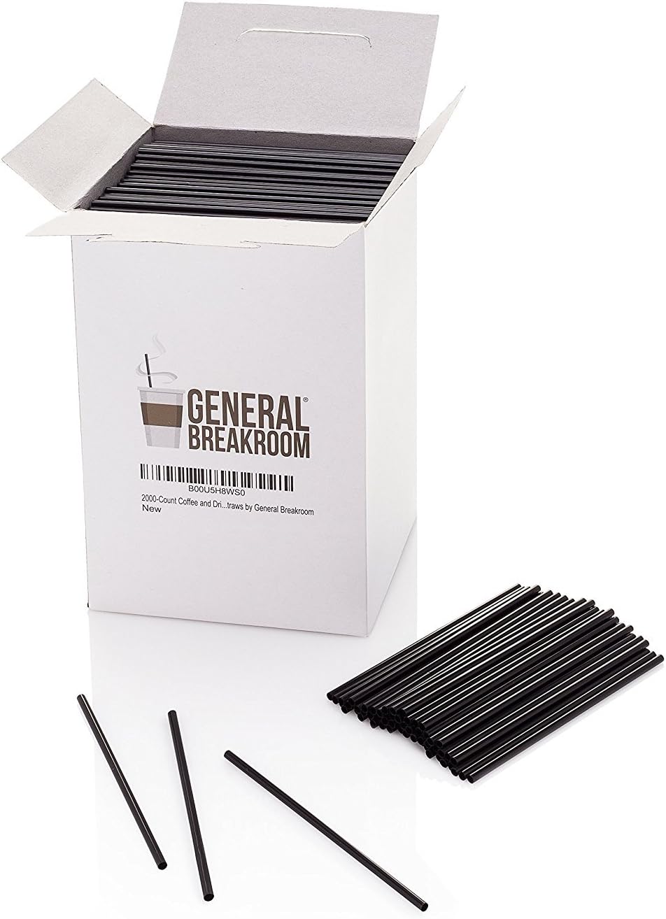 2000-count, 5 1/2" Coffee and Cocktail Drink Stirrer Straws By General Breakroom