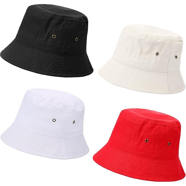 Chapeau Bucket Unisexe En Coton Réversible - Imprimé Fraise / Uni Blanc - Taille Unique 56-58 Cm - Protection Solaire