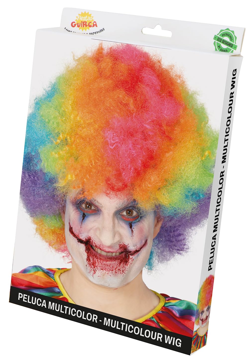 Fiestas Guirca Curly wig curly multicolor rainbow wig clown clown