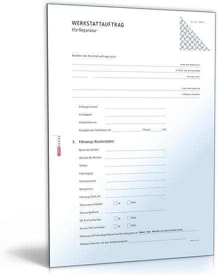 Werkstattauftrag Kfz Reparatur Download Amazon De Software