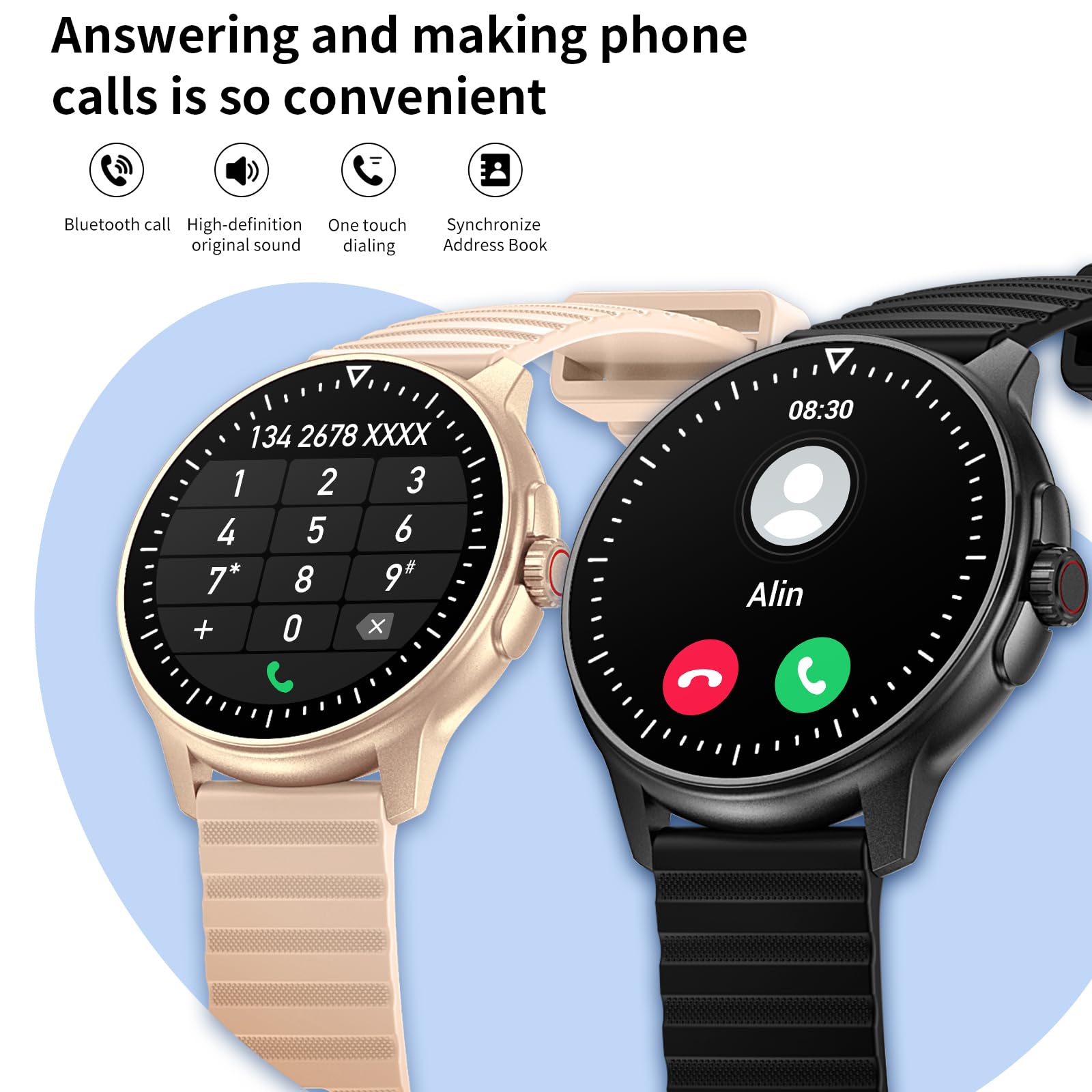 Smart Watch for Men Women with Bluetooth Call, HD Fitness Activity Tracker with 111 Sport Modes,Voice Assistant IP67 Waterproof Smartwatch with Blood Pressure Sleep Monitor for Android and iPhone