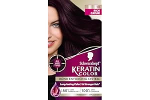 Schwarzkopf Keratin Permanent Hair Dye Cream, 1.9 Rich Caviar, Professional Quality Color for Up to 100% Gray Coverage, Bond Enforcing System