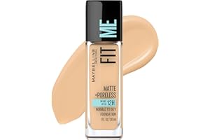 Maybelline Fit Me Matte + Poreless Liquid Oil-Free Foundation Makeup, Warm Nude, 1 Count (Packaging May Vary)