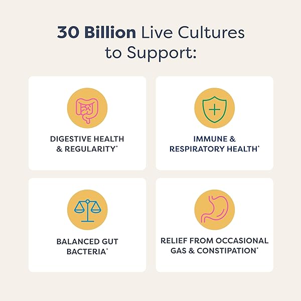 RENEW LIFE EXTRA CARE PROBIOTIC CAPSULES, DAILY SUPPLEMENT SUPPORTS IMMUNE, DIGESTIVE AND RESPIRATORY HEALTH, L. RHAMNOSUS GG, DAIRY, SOY AND GLUTEN-FREE, 30 BILLION CFU, 30 COUNT