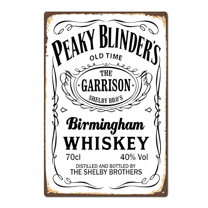 BNTN Vintage Peaky Blinders Pub Whisky Tin Sign Metal Sign Metal Decor Wall Sign Wall Poster Wall Decor Door Plaque, Home Dec