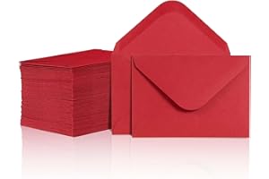 MATICAN Gift Card Envelopes - 100-Count Mini Envelopes, Red Paper Business Card Envelopes, Bulk Tiny Envelope Pockets for Small Note Cards, Red 4 x 2.7 Inches