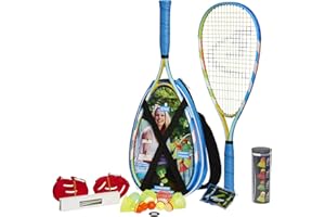 Speedminton S700 Set - Original Speed ​​Badminton/crossminton All-Round Set That Includes 2 Rackets, 5 Speeder Tube, Easy Court, Bag, Blue